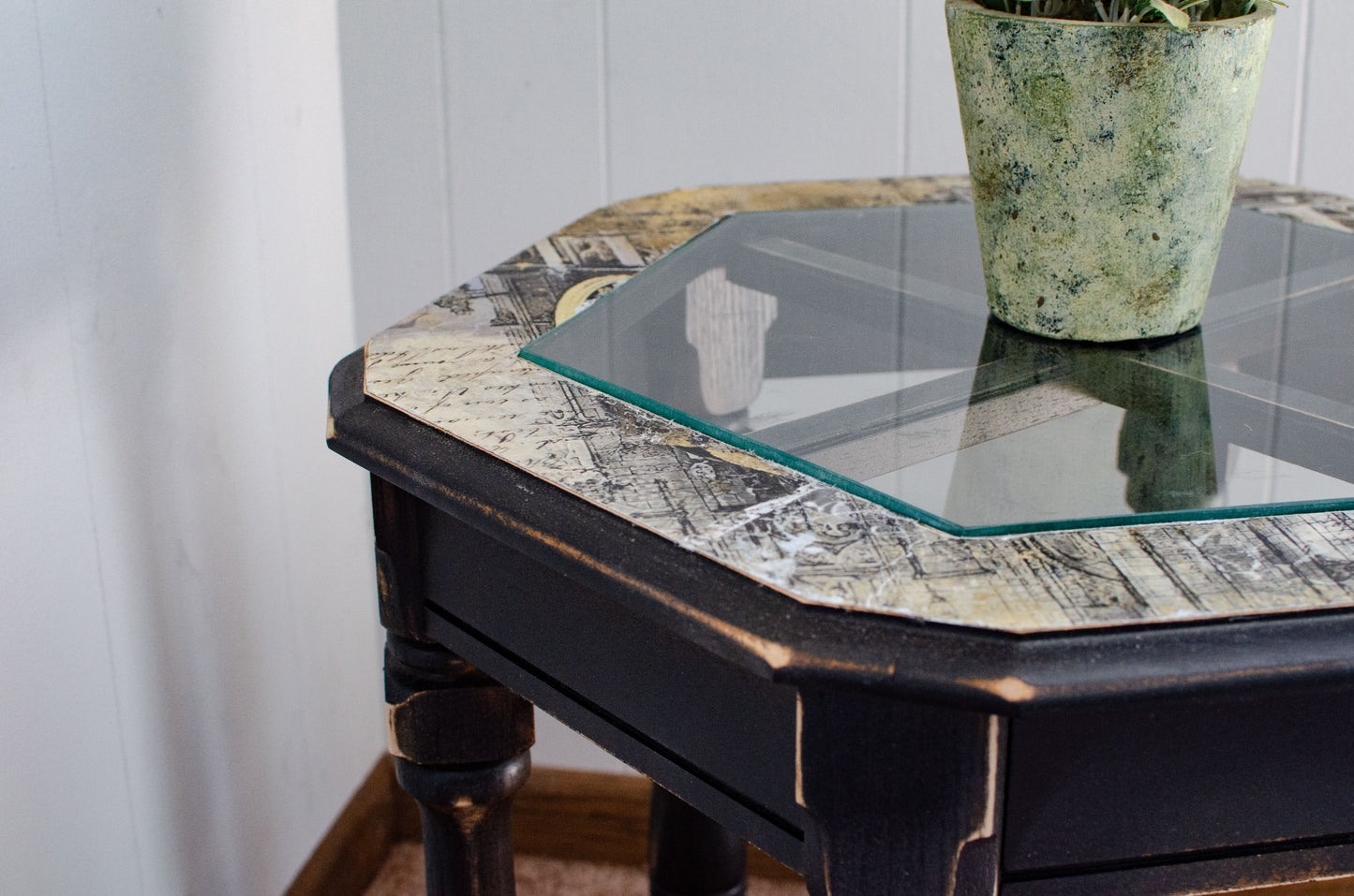 Hexagon Wood Side Table