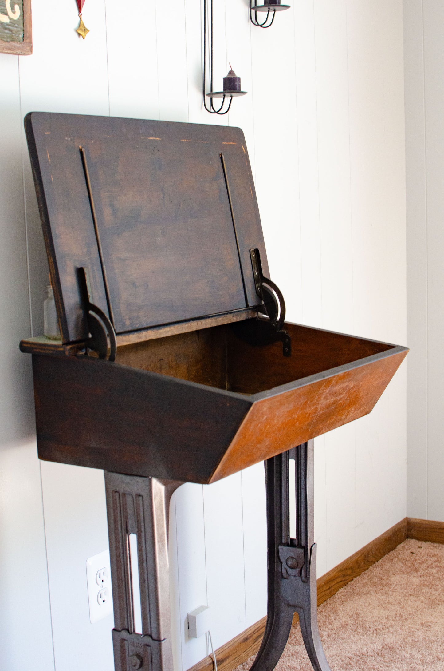 Antique Old School Desk