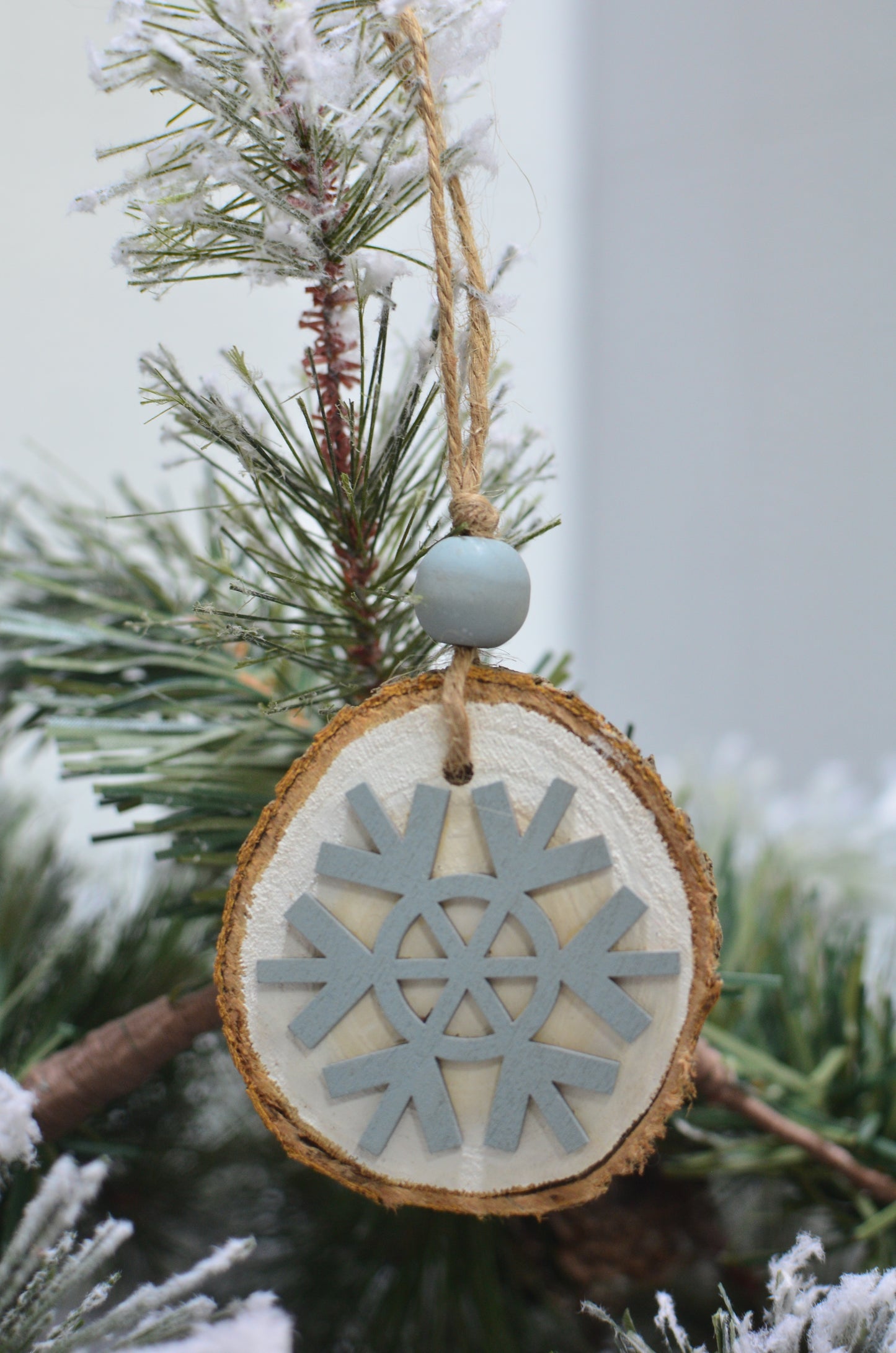 Wood Slice Snowflake