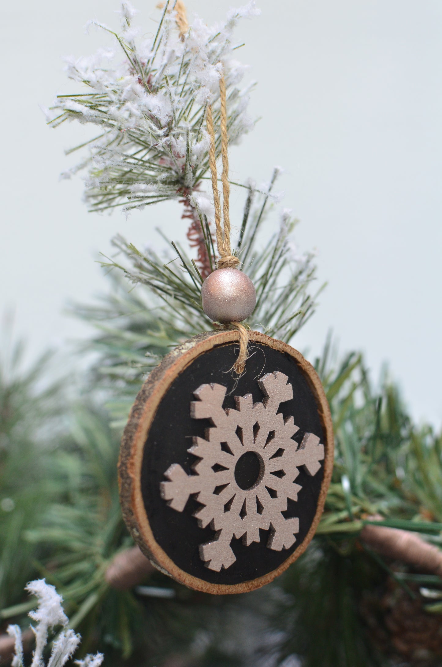 Wood Slice Snowflake