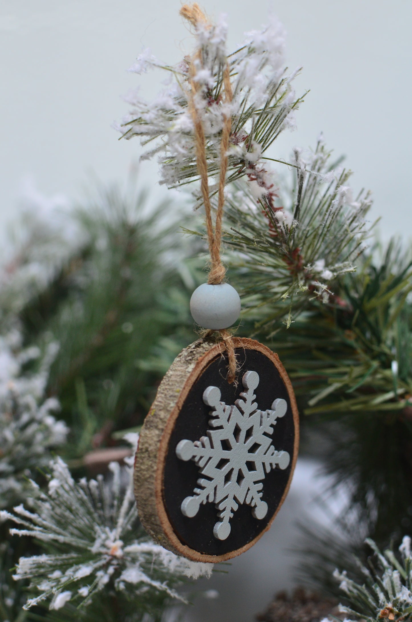 Wood Slice Snowflake