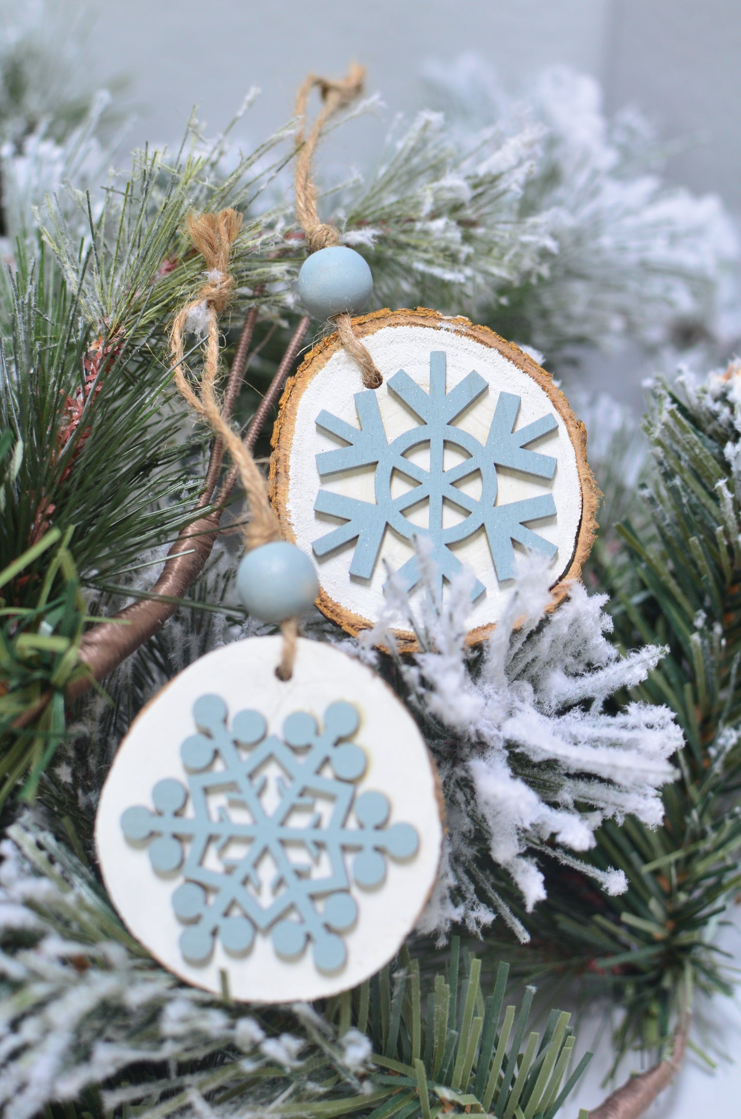 Wood Slice Snowflake