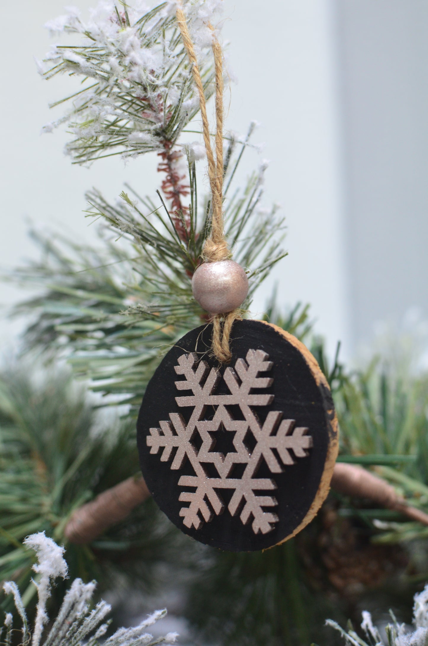 Wood Slice Snowflake