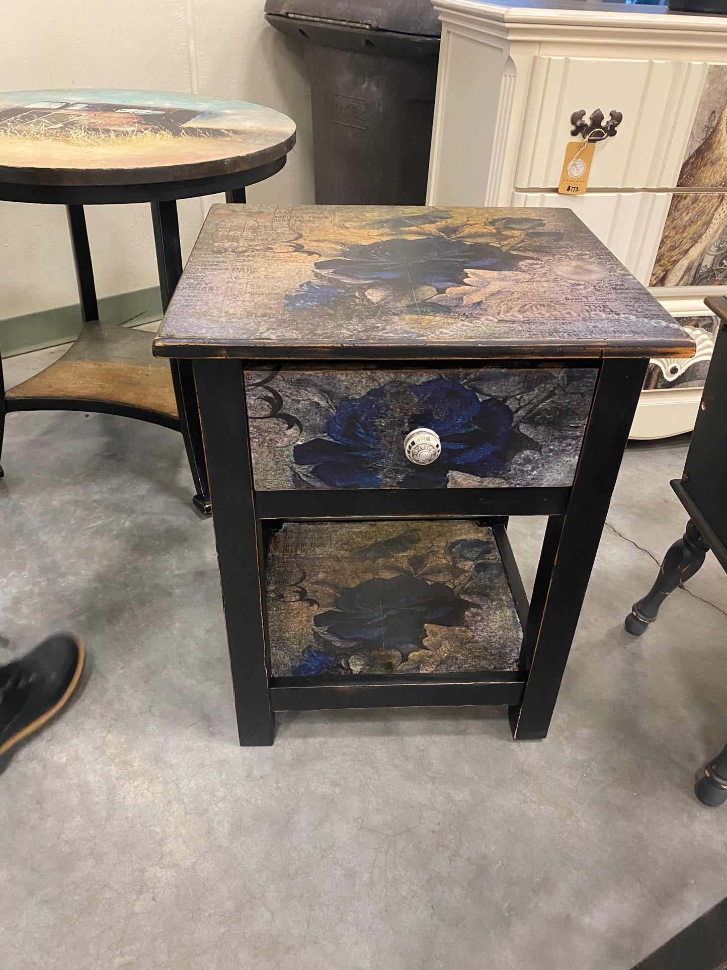 Blue Rose Side Table
